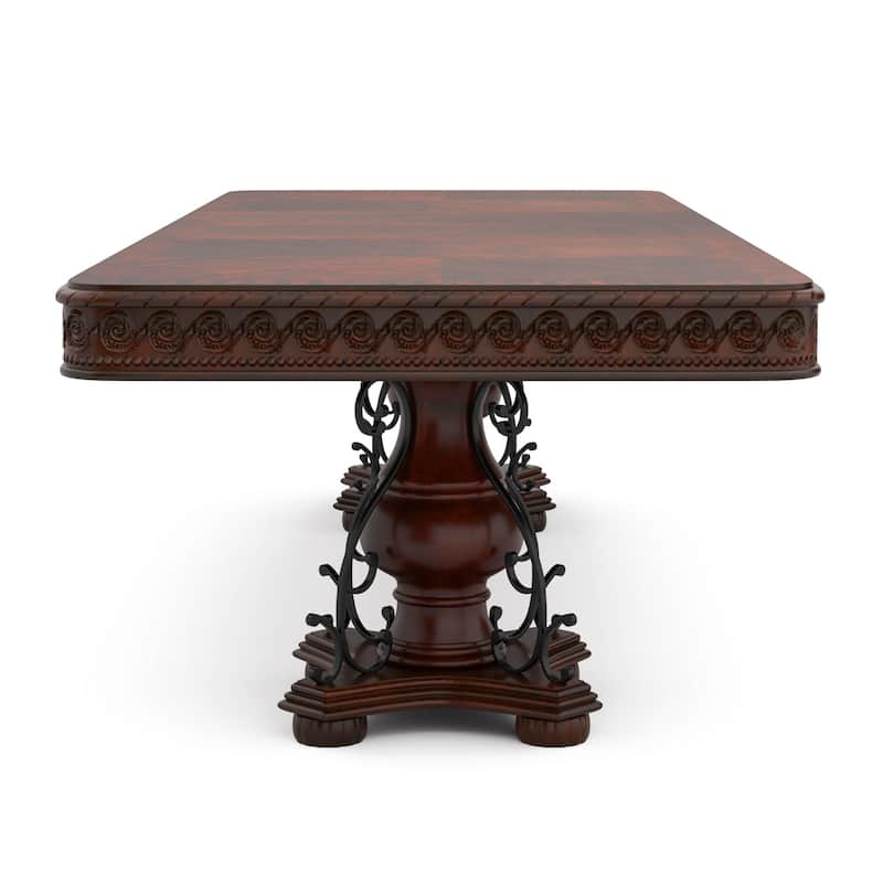 Furniture of America Baburam Traditional Cherry 120-inch Dining Table