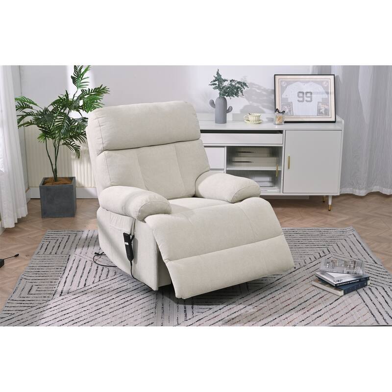 Oversized Power Lift Recliner Chair For Elderly,Reclining Sofa Chair With Remote Control,Side Pocket,Spacious Seat