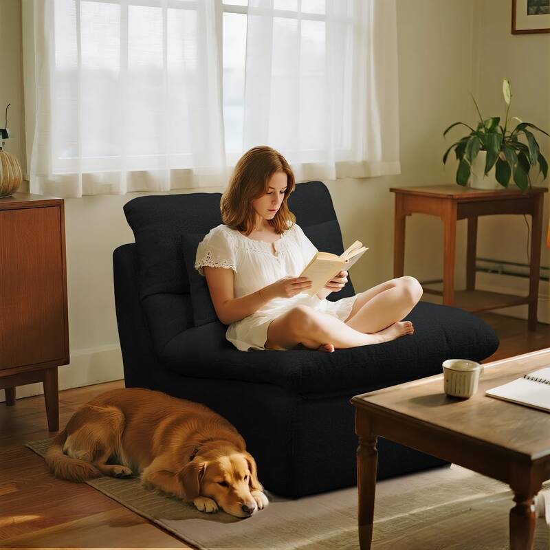 Sponge Single Sofa, 32" Boneless Sofa for Small Spaces Comfy Sofas with Removable Cover