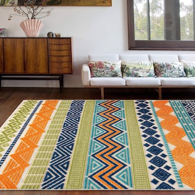 Marbella Contemporary Boho Indoor/Outdoor Area Rug