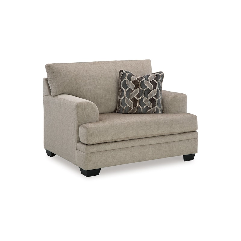 Ead Oversized Accent Chair, 1 Accent Pillow, Taupe Brown Polyester