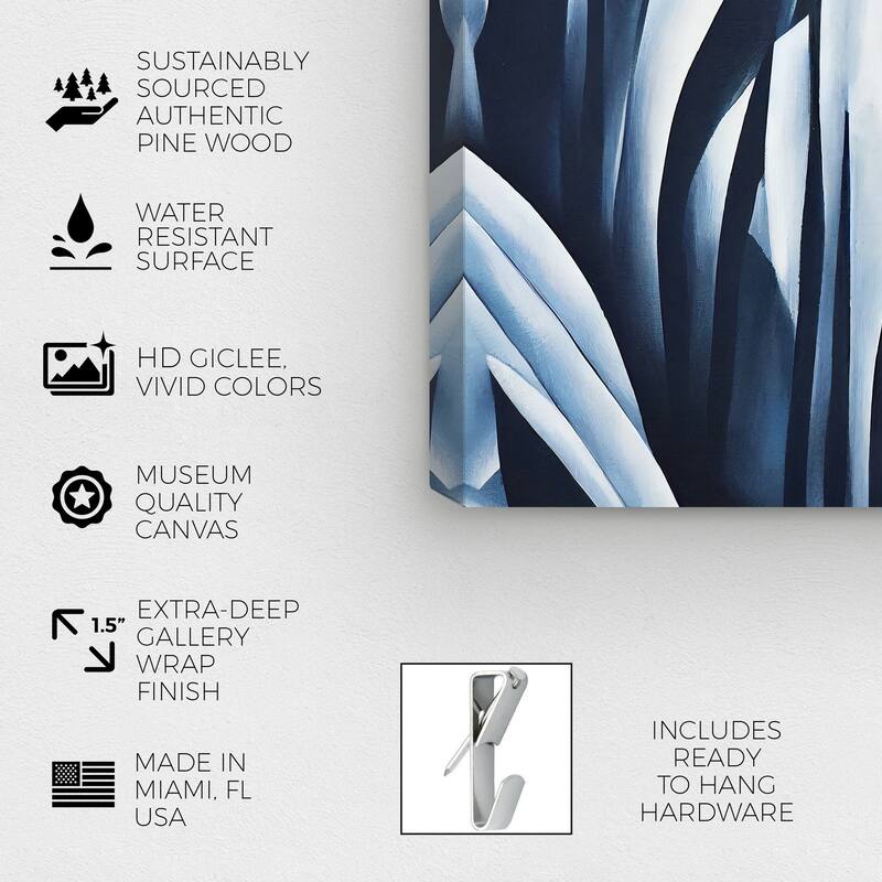 Wynwood Studio Abstract Azule Fern Near Blue and Dark Blue Tropical Wall Art Canvas Print