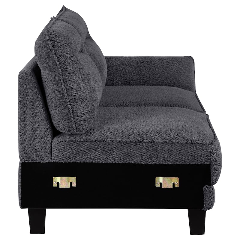 Caspian Upholstered Curved Arm Chaise Sectional Sofa