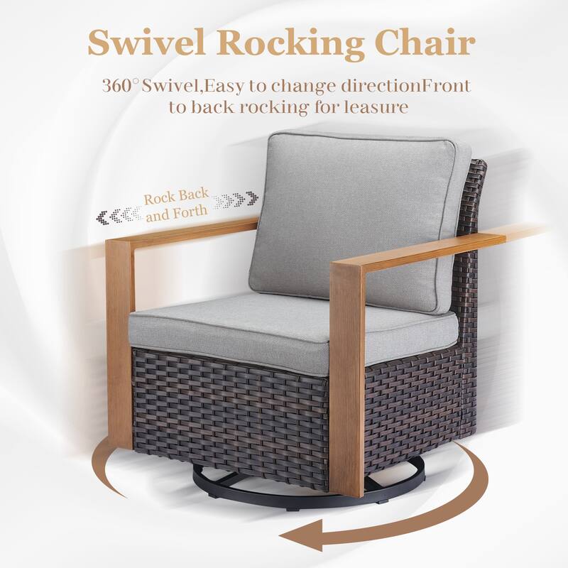 Pocassy Sofa with Swivel Chair, Club Chair, Ottoman Funiture