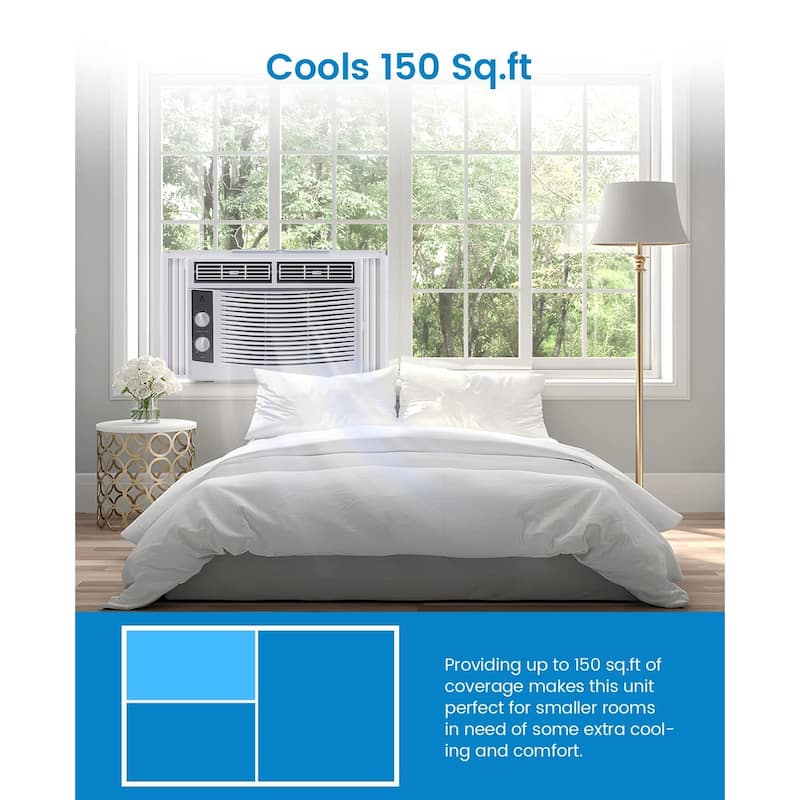 5000 BTU Window Air Conditioner, Reusable Filter, 110-115V