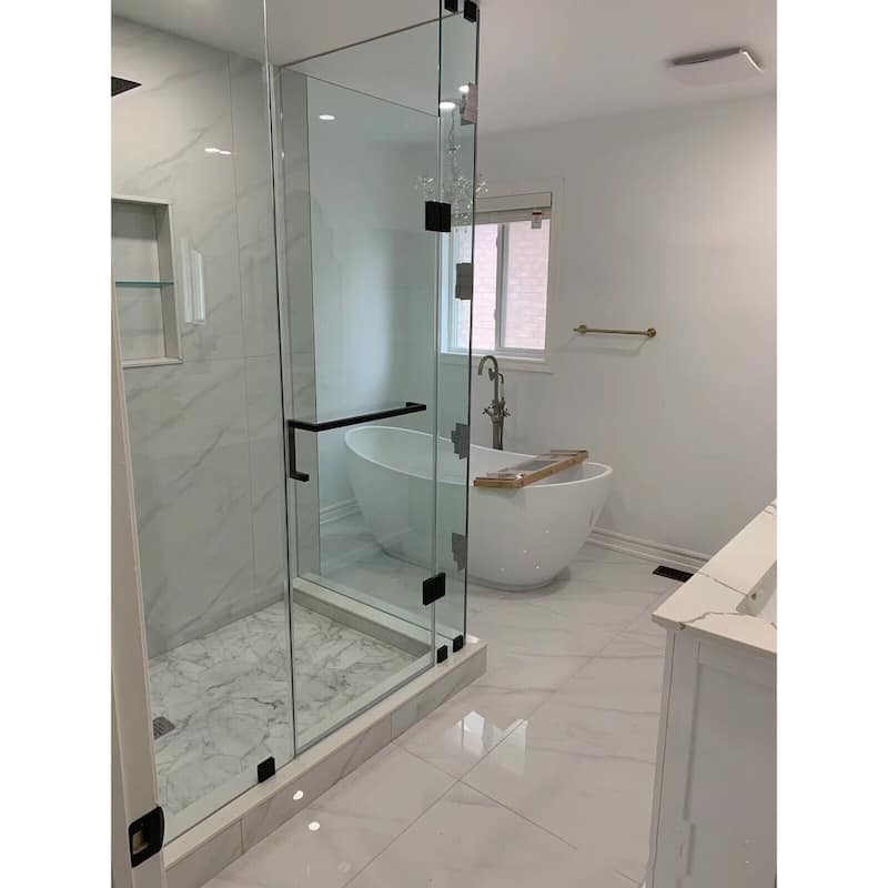 CEL Square Tubing 6" Pull Handle with 18" Towel Bar Comb Sets for Shower Door - 6" x 18"