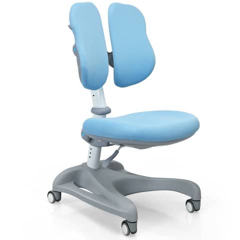 Gymax Kids Study Desk Chair Adjustable Height Depth w/Sit-Brake - See Details