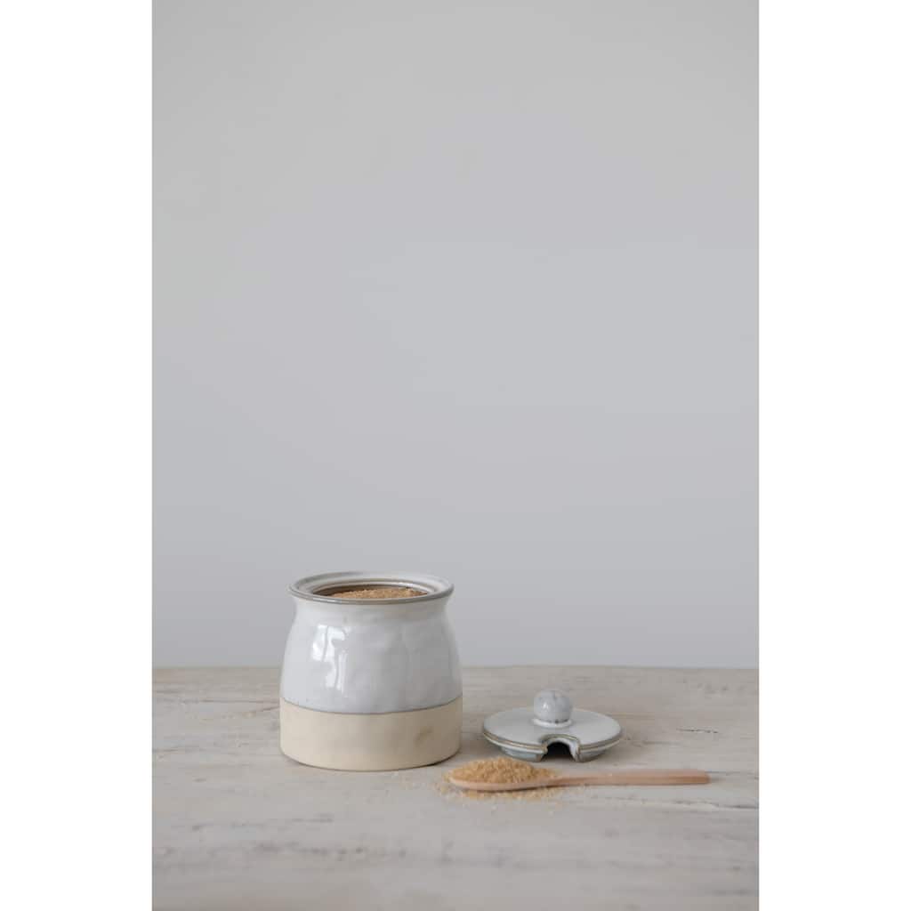 Stoneware Sugar Pot with Lid