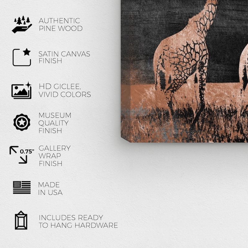Wynwood Studio Canvas Animals Let's Take A Walk Copper Bronze and Copper Modern & Contemporary Wall Art Canvas Print