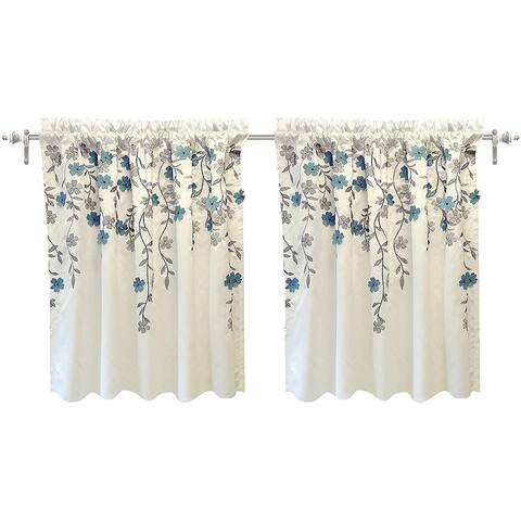 DriftAway Isabella Faux Silk Embroidered Kitchen Tiers