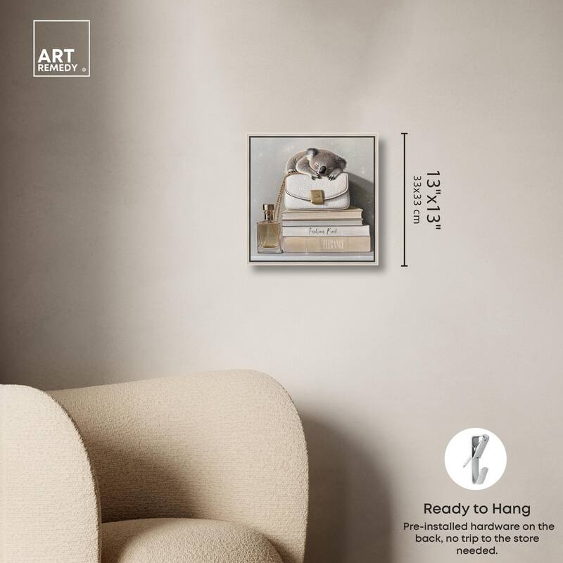 Koala on Fashion Books Canvas by Art Remedy