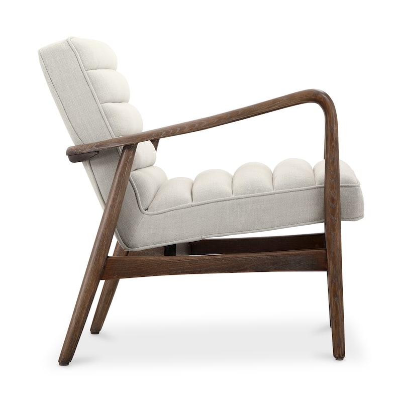 Aurelle Home Ash Wood and Upholstery Arm Chair - 30" wide x 27" deep