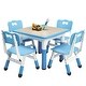 preview thumbnail 9 of 35, Kids Table and 4Chairs Set-Height Adjustable Desk Blue