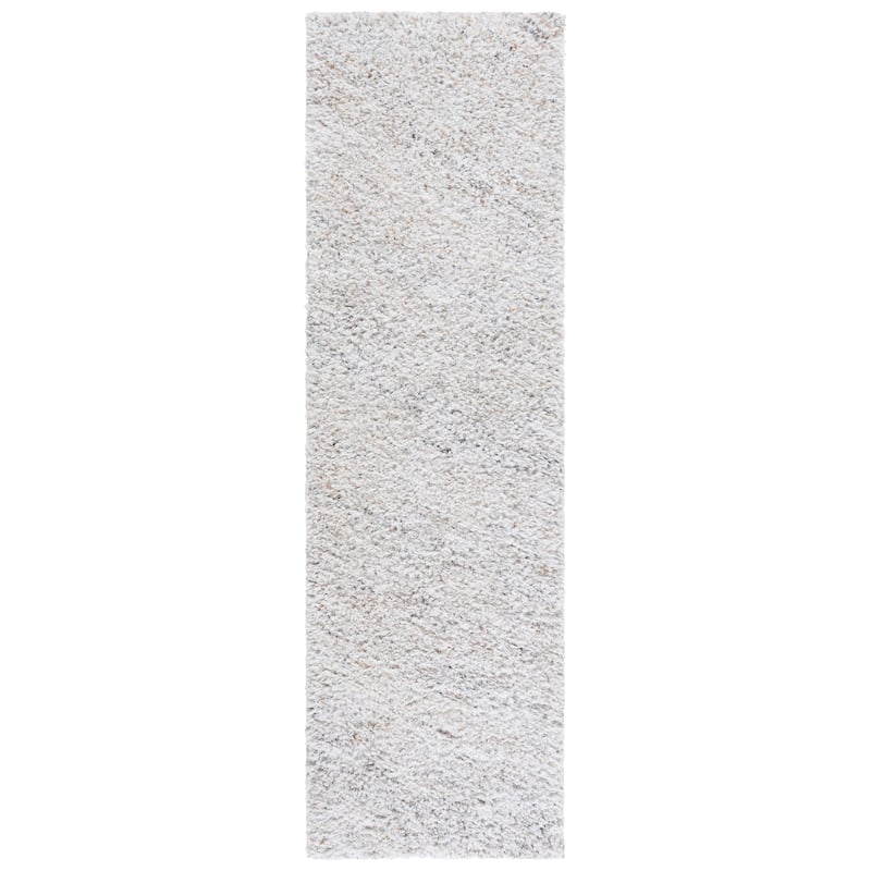 SAFAVIEH Handmade Glory Shag Stergiani Rug - 2'3" x 8' Runner - Ivory/Beige