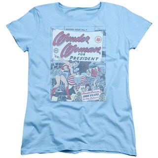 Shop Dc Comics Wonder Woman For President Womens Short Sleeve Shirt Overstock 27135951