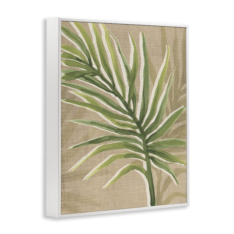 Stupell Natural Curved Palm Leaf Framed Giclee Art Design By June Erica Vess