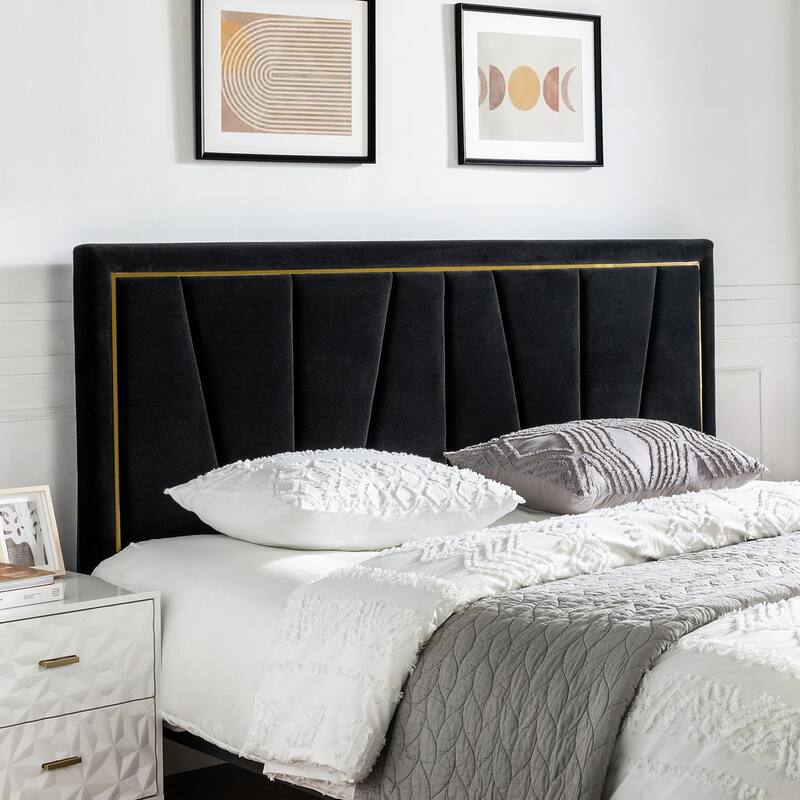 Eberhard Upholstered Tufted Contemporary Adjustable Wall-Mounted Headboard By HULALA HOME - Black