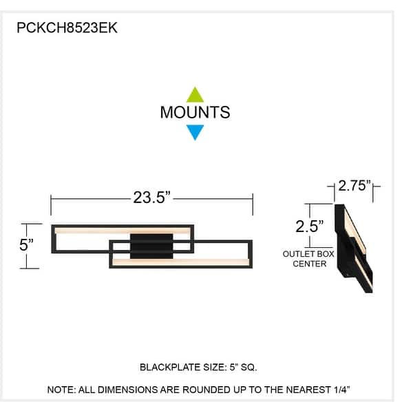 Kocha Integrated LED Earth Black Bath Light with CCT Switch