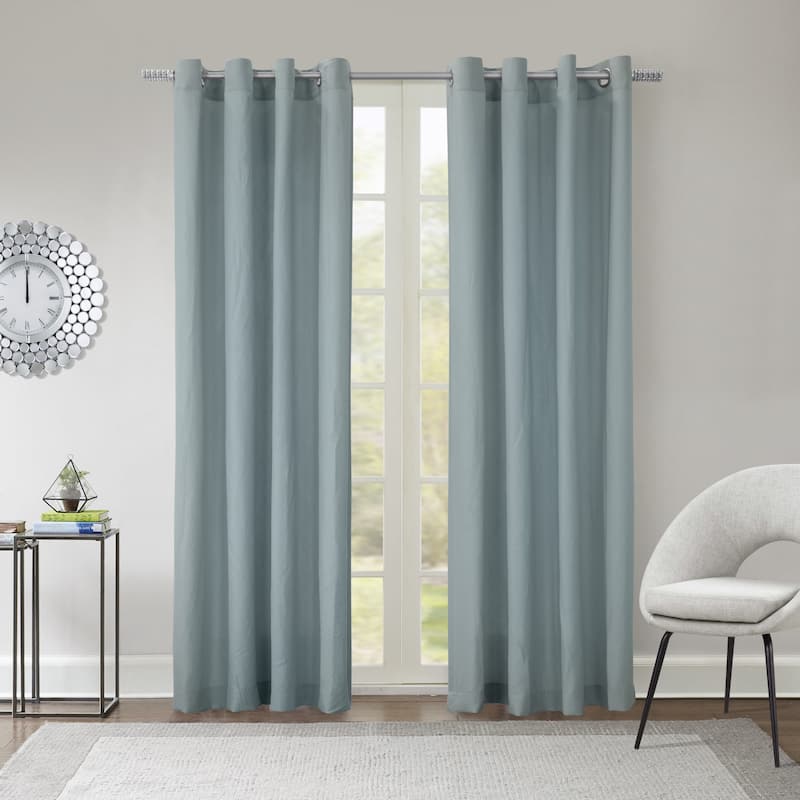 Harmony Crinkle Textured Microfiber Curtain Panel by Habitat
