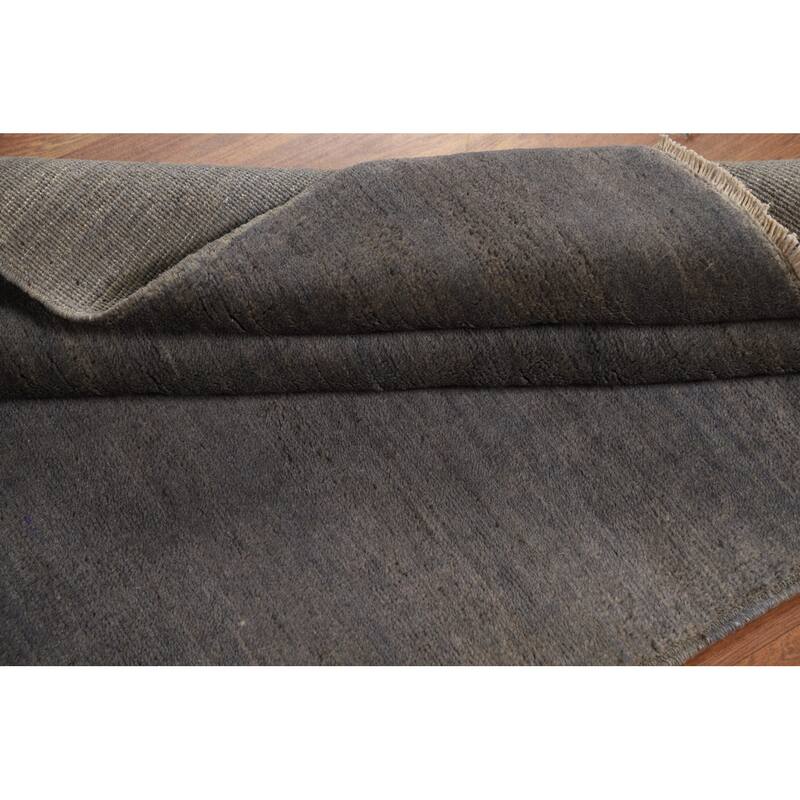 Gray & Blue Gabbeh Modern Foyer Rug Handmade Wool Carpet - 3'5"x 4'10"