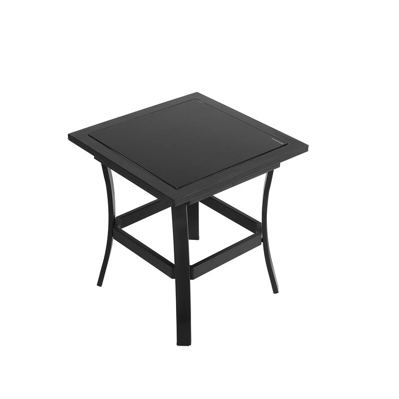 Patio PE Wicker Conversation Set with Swivel Chairs, Coffee & Side Table