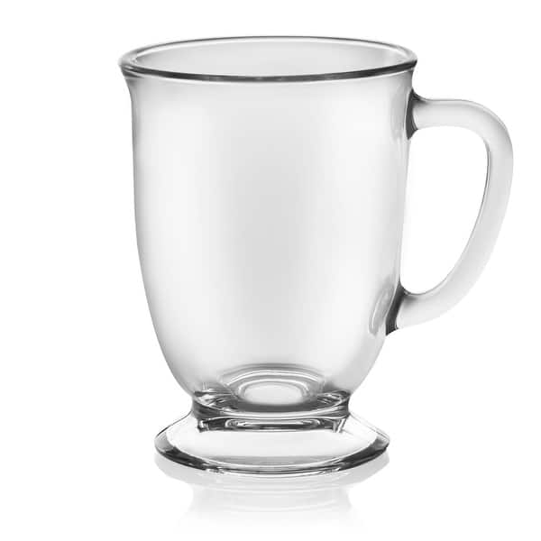 Libbey Kona Glass Coffee Mugs, 16 ounce, Set of 6