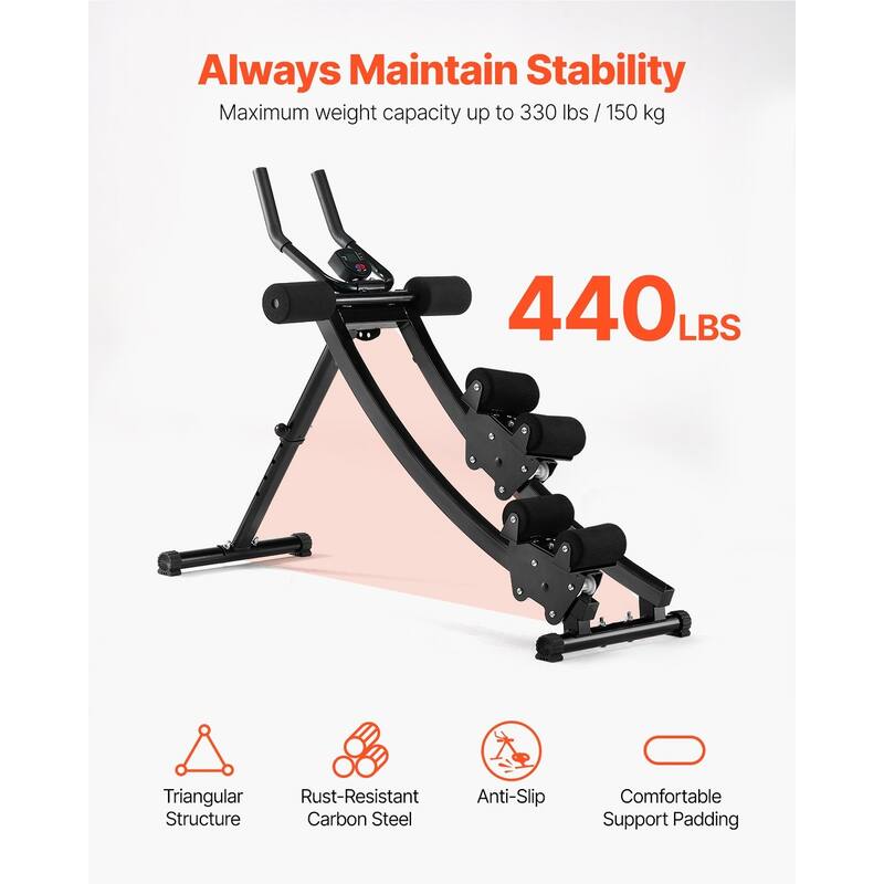 Black Workout Machine Equipment with 4 Incline Angles and 4 Height Settings Perfect for Home Gym
