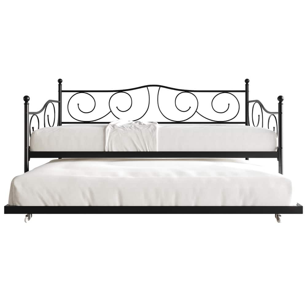 CraftPorch Contemporary Twin Size Metal Daybed with Trundle