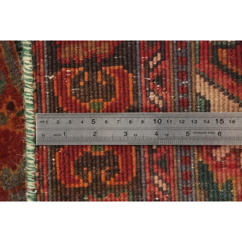 Hand Knotted Oriental 100% Wool Carpet Traditional Floral Red Heriz Area Rug - 4' 7'' X 3' 2''