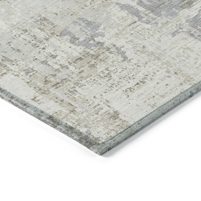 Machine Washable Indoor/ Outdoor Abstract Chantille Rug