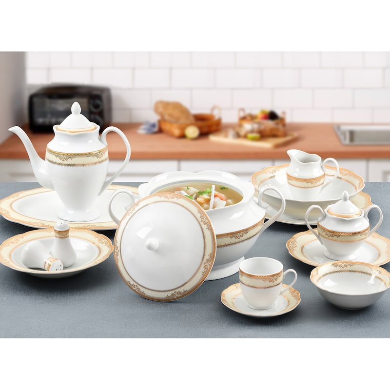 Lorren Home Trends Porcelain Souptureen w/Lid Isabella