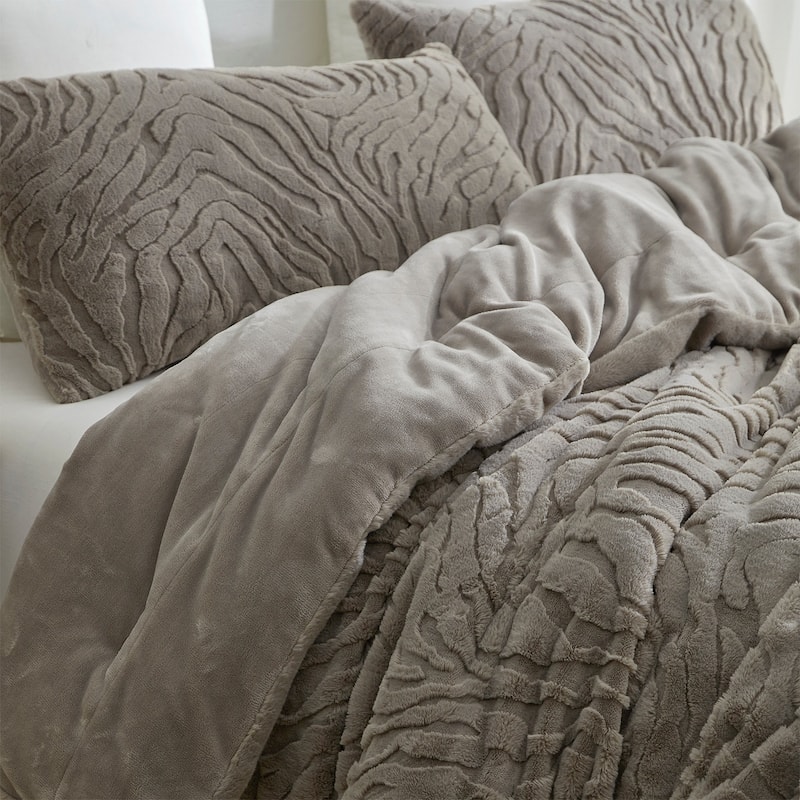 Faded Zebra - Coma Inducer® Oversized Comforter Set - Pepper Taupe Gray