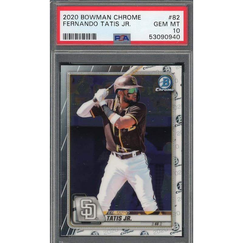 Fernando Tatis Jr 2020 Bowman Chrome Baseball Card #82 Graded PSA 10 - 8'6" x 11'6"