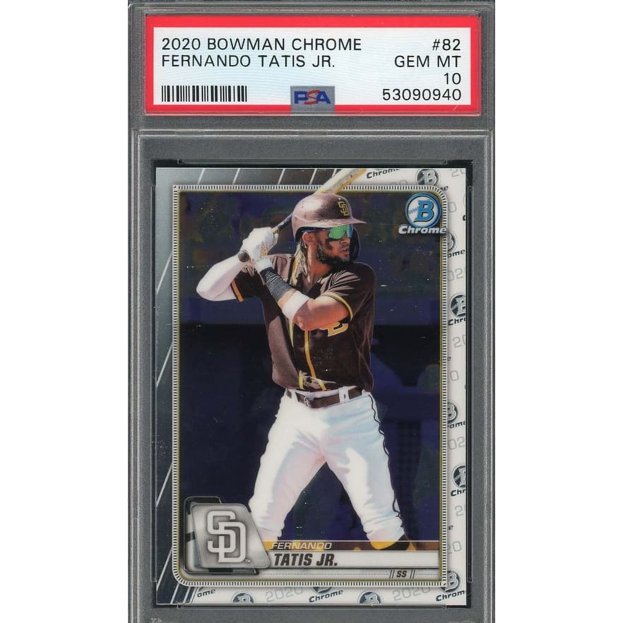 Fernando Tatis Jr 2020 Bowman Chrome Baseball Card #82 Graded PSA 10 - 8'6" x 11'6"