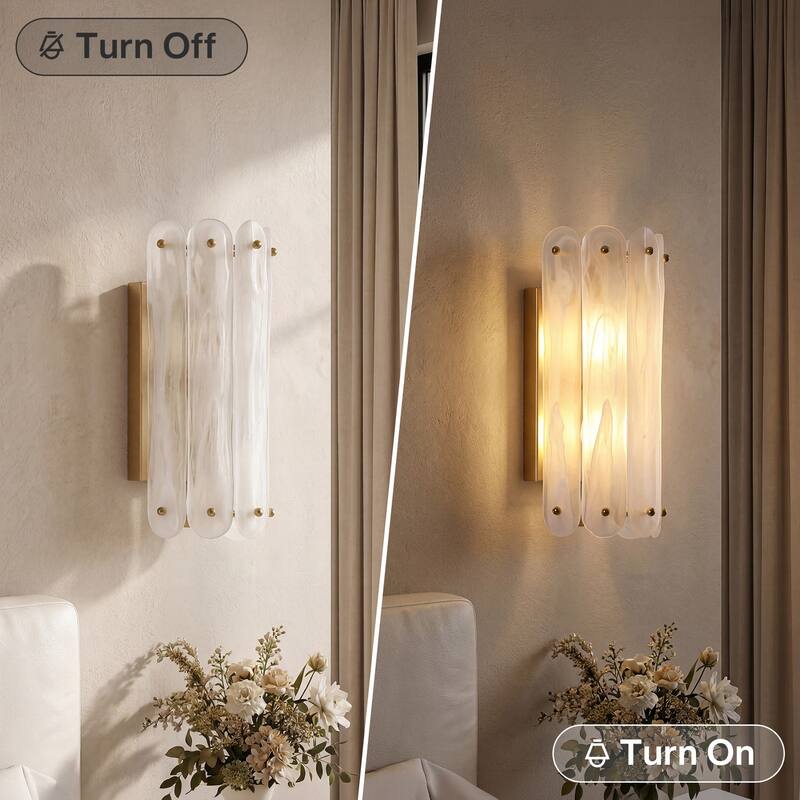 2-Light Modern Brass Gold Wall Sconce(set of 1)