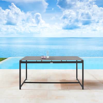 Royal Black Aluminum & Teak Outdoor 5-Piece Dining Set