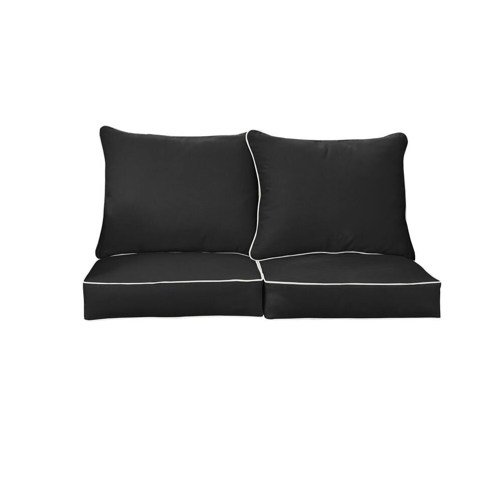 Sorra Home Sunbrella Outdoor Loveseat Pillow and Cushion Set