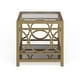 preview thumbnail 14 of 21, Pehrson Contemporary 24-inch Glass Top Metal 1-Shelf Side Table by Silver Orchid