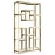 preview thumbnail 10 of 9, 71 Inch Modern Bookcase Shelving Display Rack, White Gold Book Shelves for Home Office, Wood and Metal