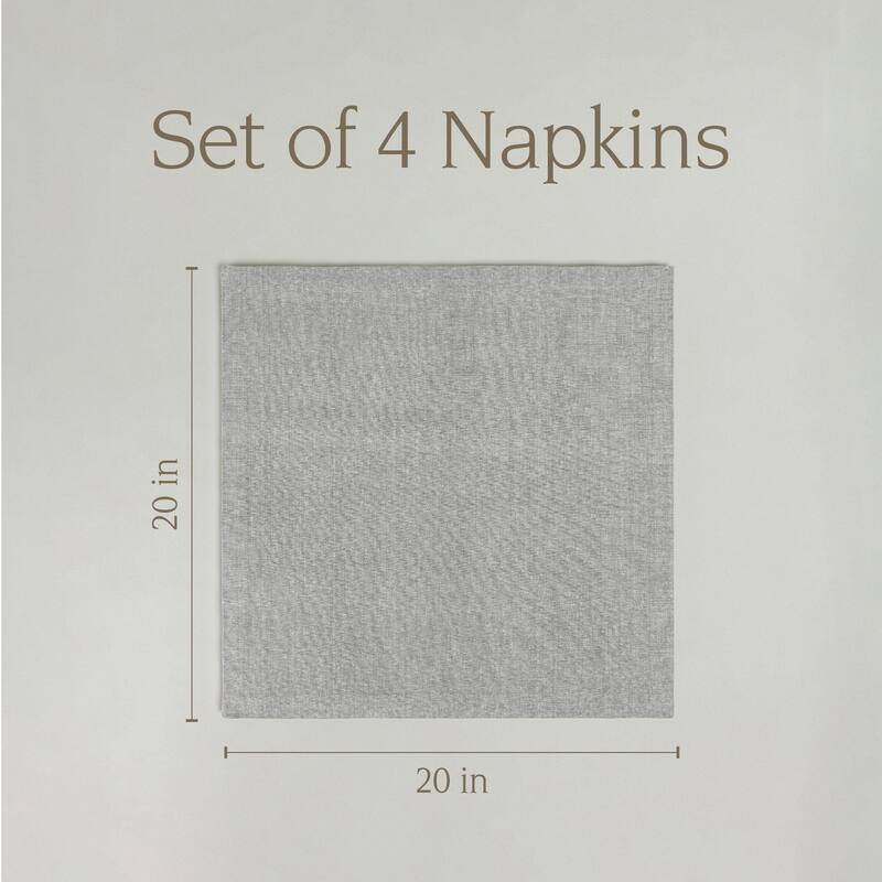 over&back Woven Chambray Cotton Cloth Napkins - Machine Washable (Set of 4)