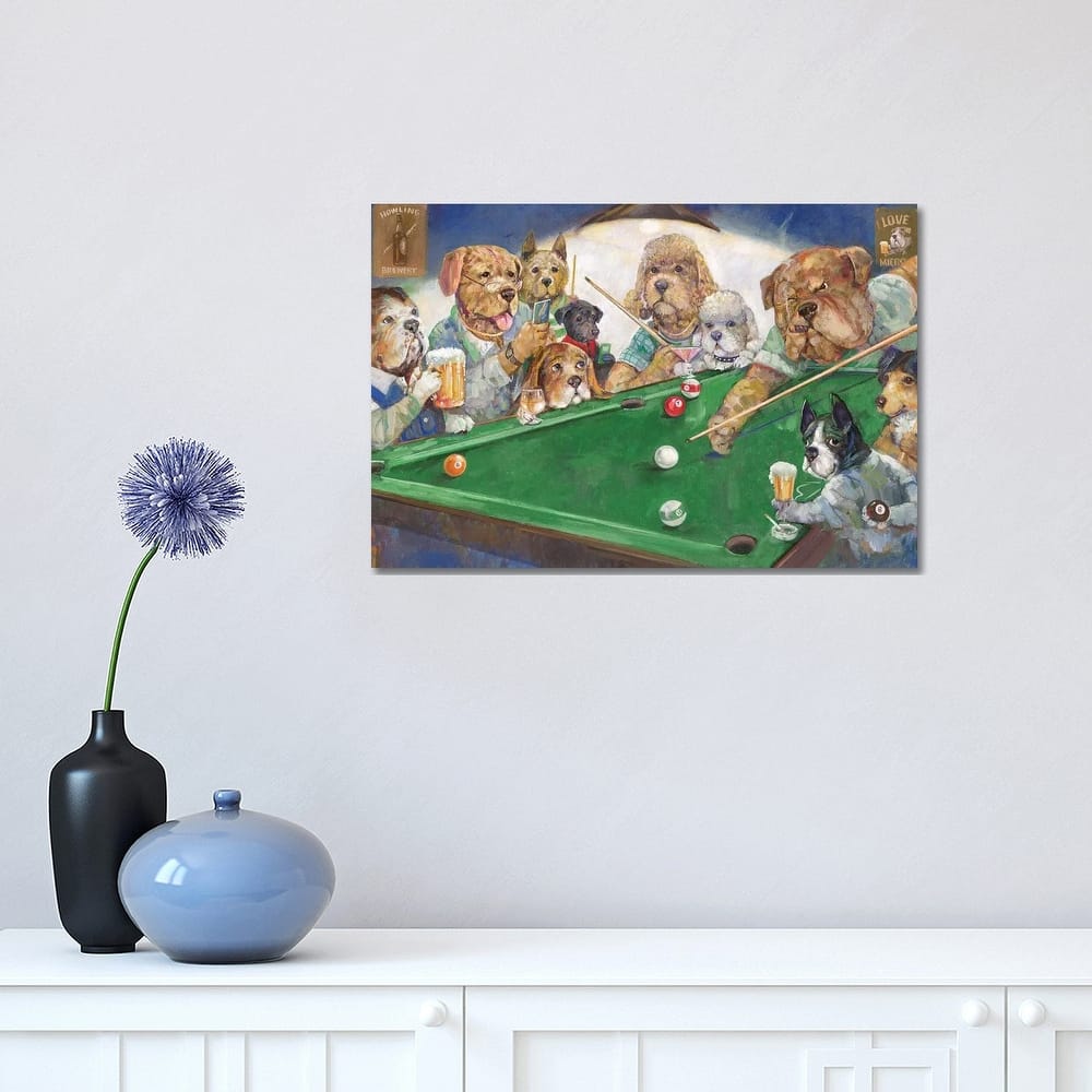 iCanvas "Pool Dogs" by Ruane Manning Canvas Print