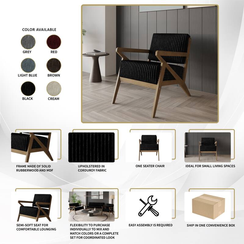CraftPorch 2 Pieces Chic Modern Velvet Upholstered Chair