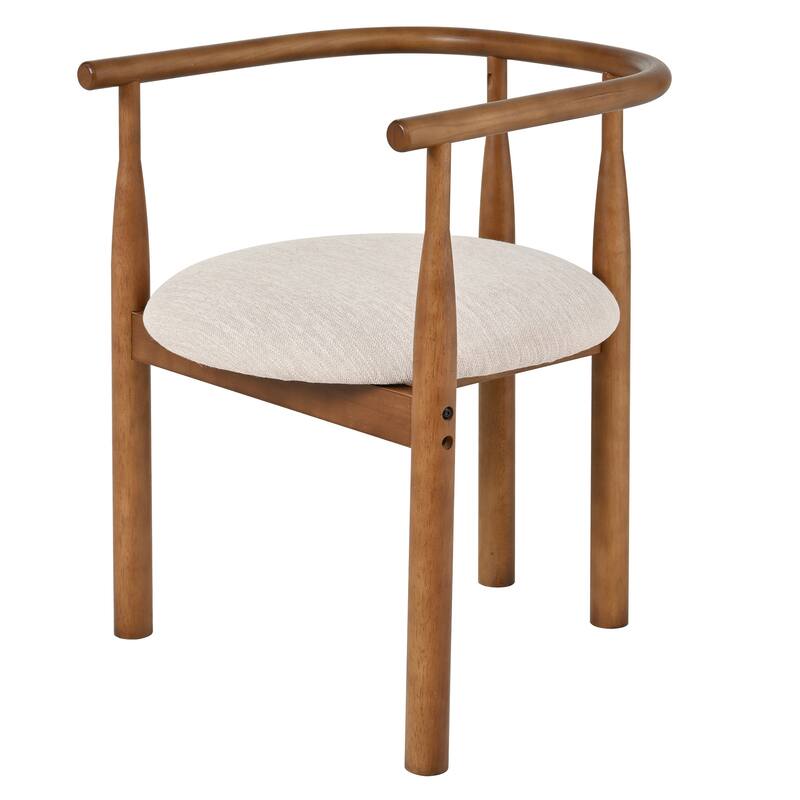 Haven Mid-Century Modern Rubberwood Dining Chairs with Cushioned Seat - Set of 2