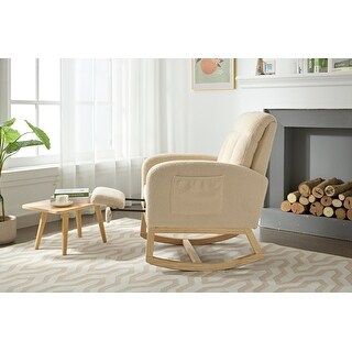 Modern Accent Rocking Chair Rocking Chair with Solid Wood Legs ...