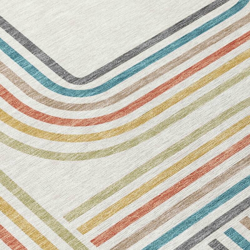 Machine Washable Indoor/ Outdoor Modern Leawood Chantille Rug