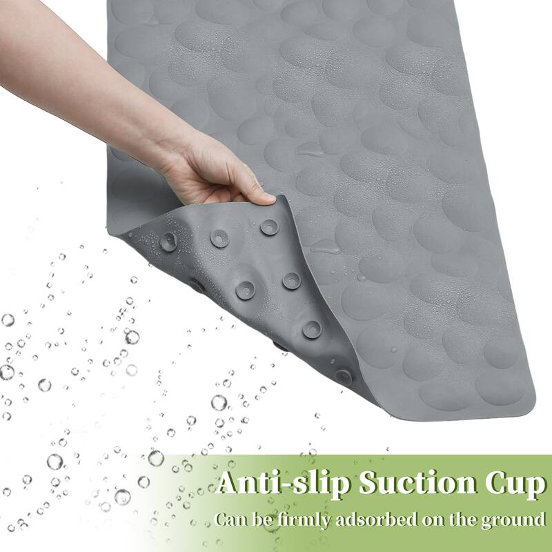 Nonslip Bathtub Mat, Bathtub Shower Mat, Bath Mat with Suction Cups, Rubber Bathtub Mat 31.50"x15.75" - Grey
