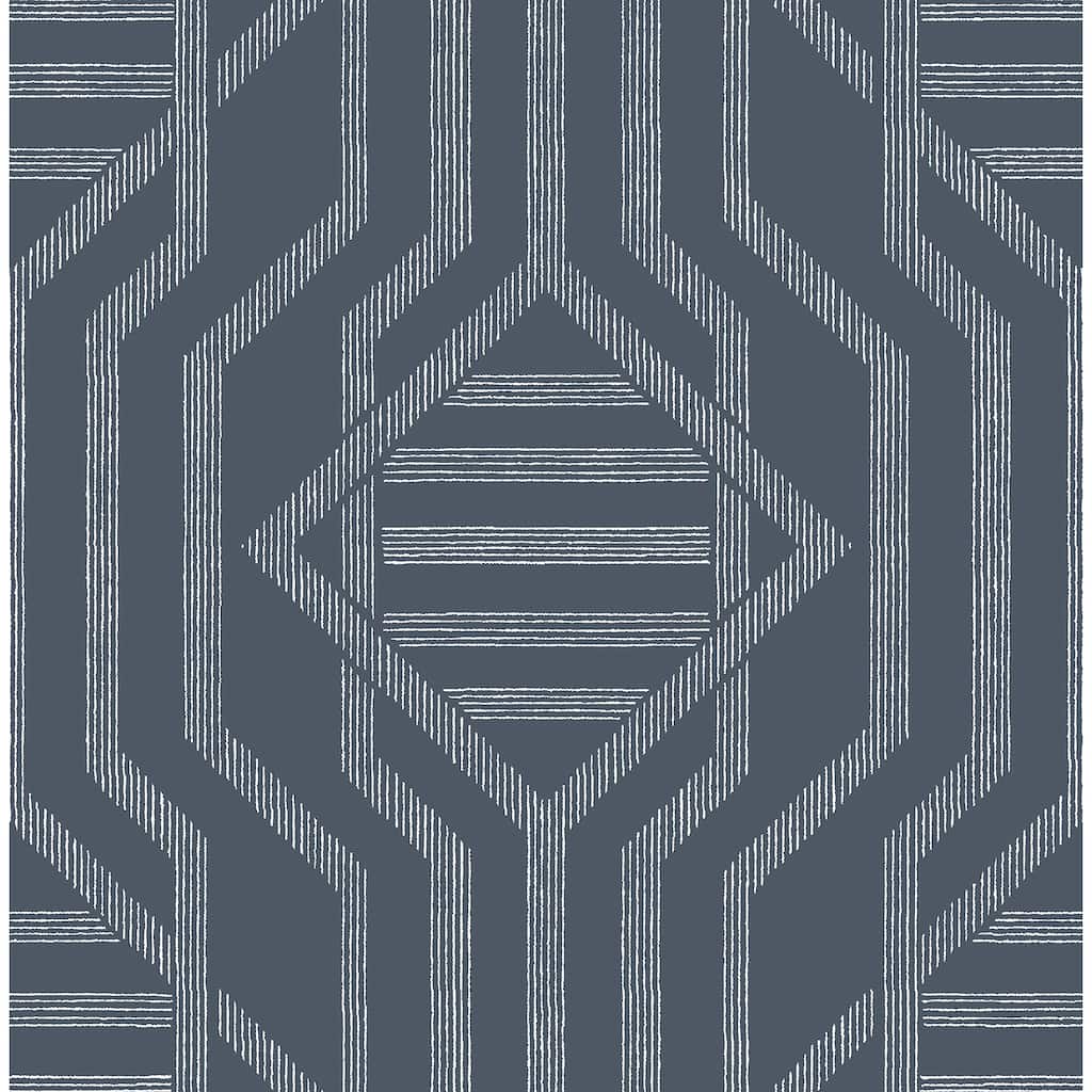 A-Street Prints Essex Navy Geometric Wallpaper