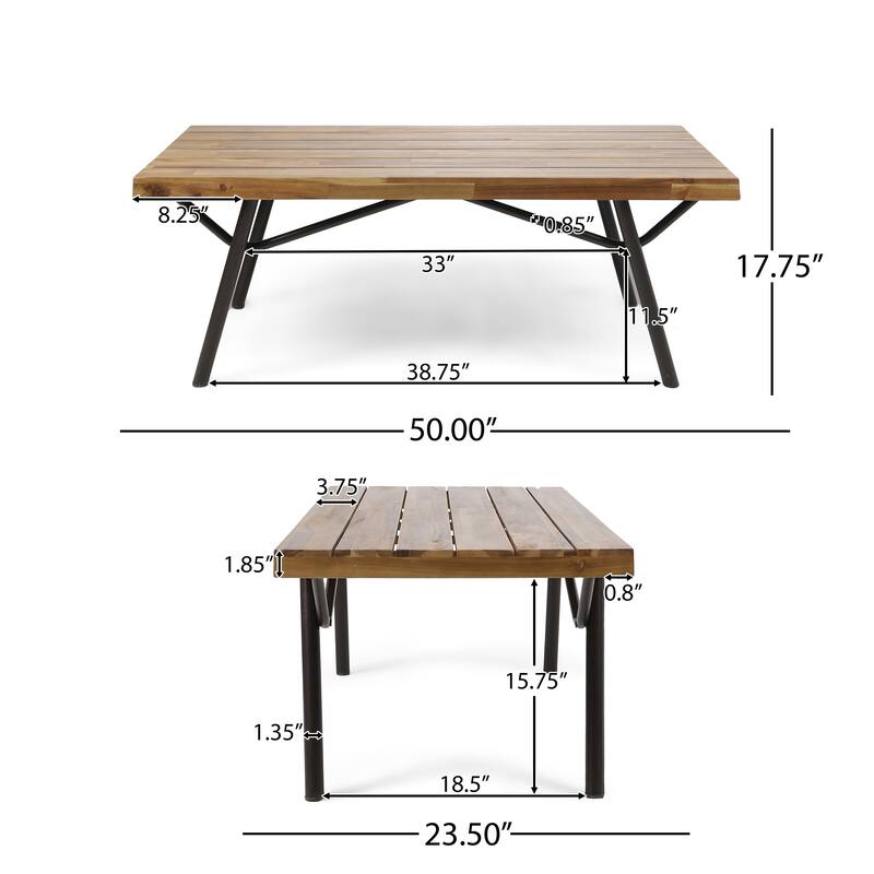 Canoga Outdoor Industrial Loveseat with Coffee Table by Christopher Knight Home