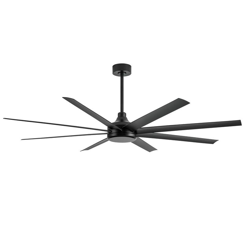 72 Inch Black/White 8-Blade Ceiling Fan with Remote without Light