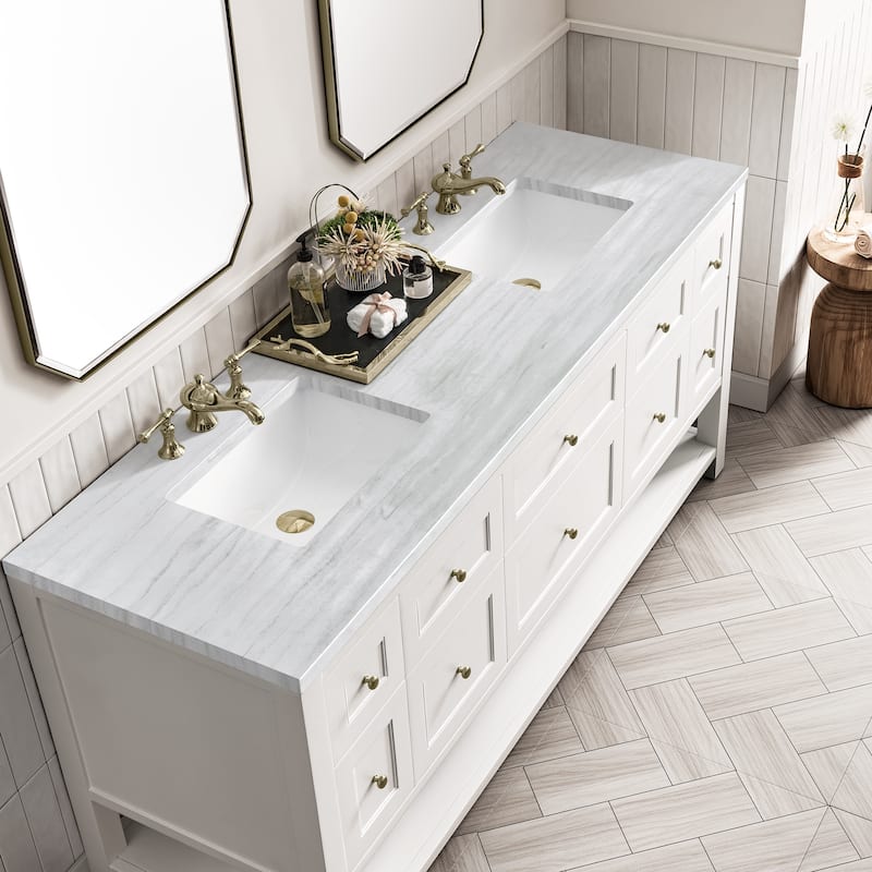 James Martin Vanities Breckenridge 72" Double Vanity, Bright White